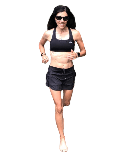 Lisa Tamati in running gear